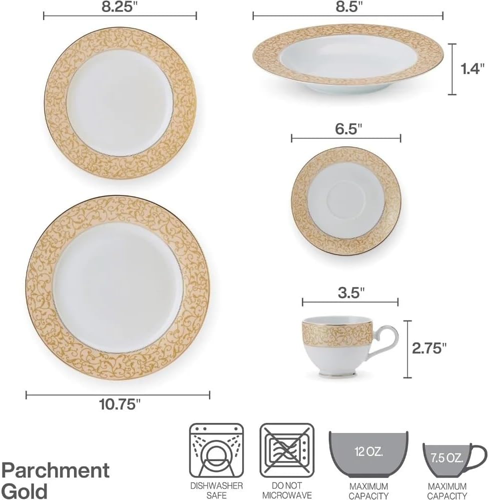 40-Piece Dinnerware Set Plate Set Plates Dinner Sets Kitchen Tableware Ceramic Dishes to Eat Food Dining