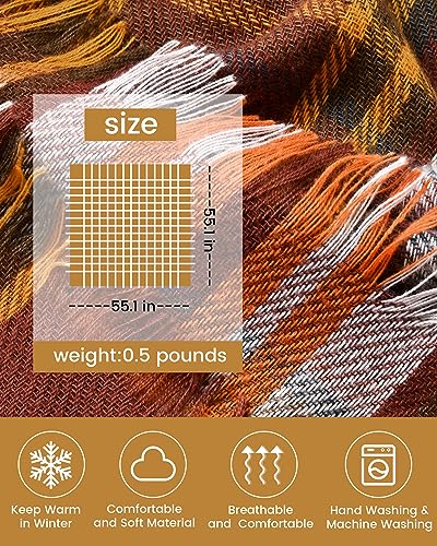 DOFOWORK Scarfs for Women - Scarves for Women Winter Warm, 55" x 55", Large Soft Blanket Scarf Women Scarf Wrap Shawl2