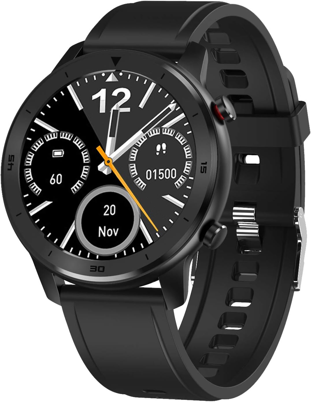 Smart Watch, Popglory Smartwatch HR, Touchscreen 1.3" Fitness Watch with Blood Pressure Monitor, IP68 Waterproof Fitness Watch, 15 Days Battery Life Compatible with Android Phones and iPhone