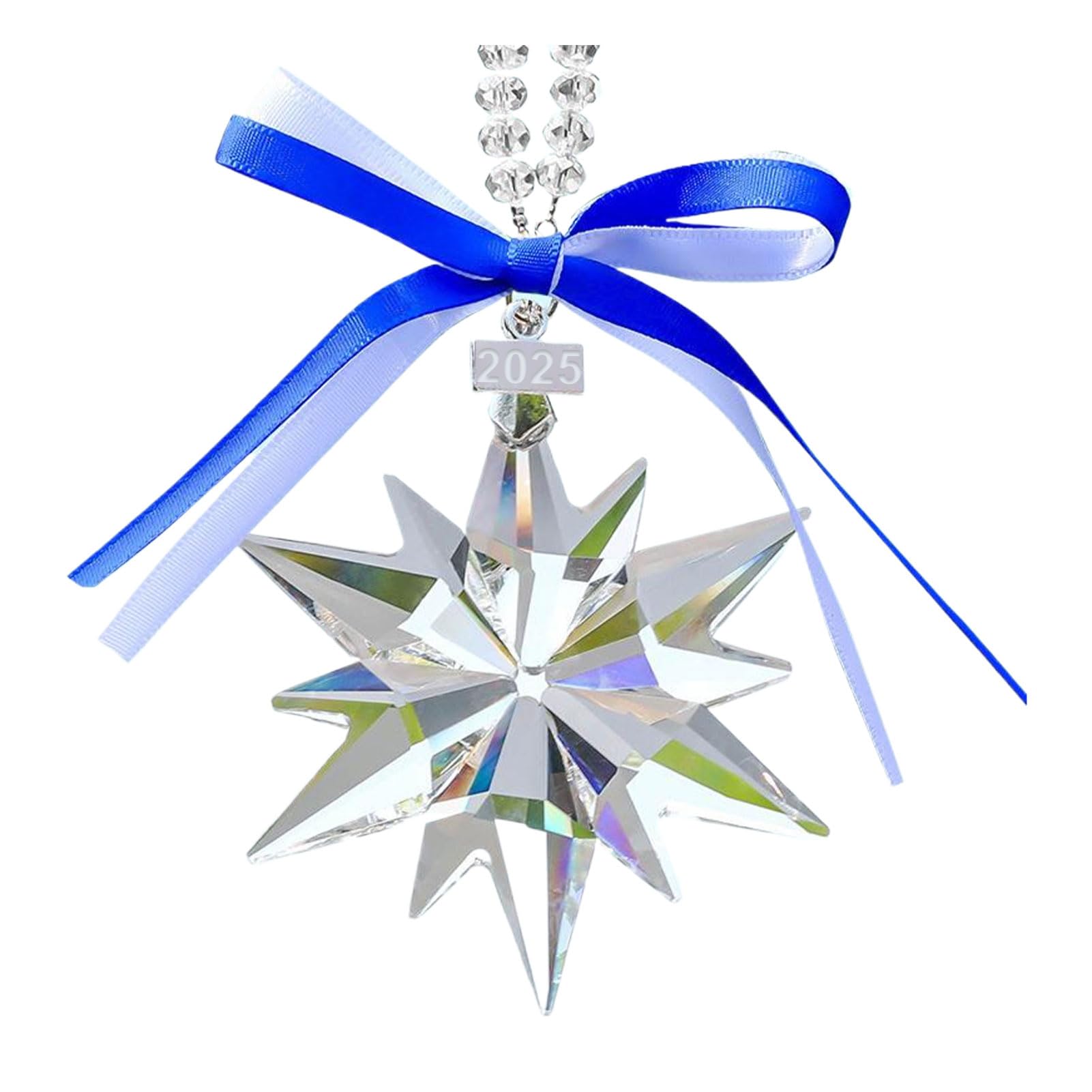 susiodeu Elegant Crystal Christmas Ornaments Sparkle Tree Holiday Season Crystal Christmas Tree Decorations Glass, C, 75MM
