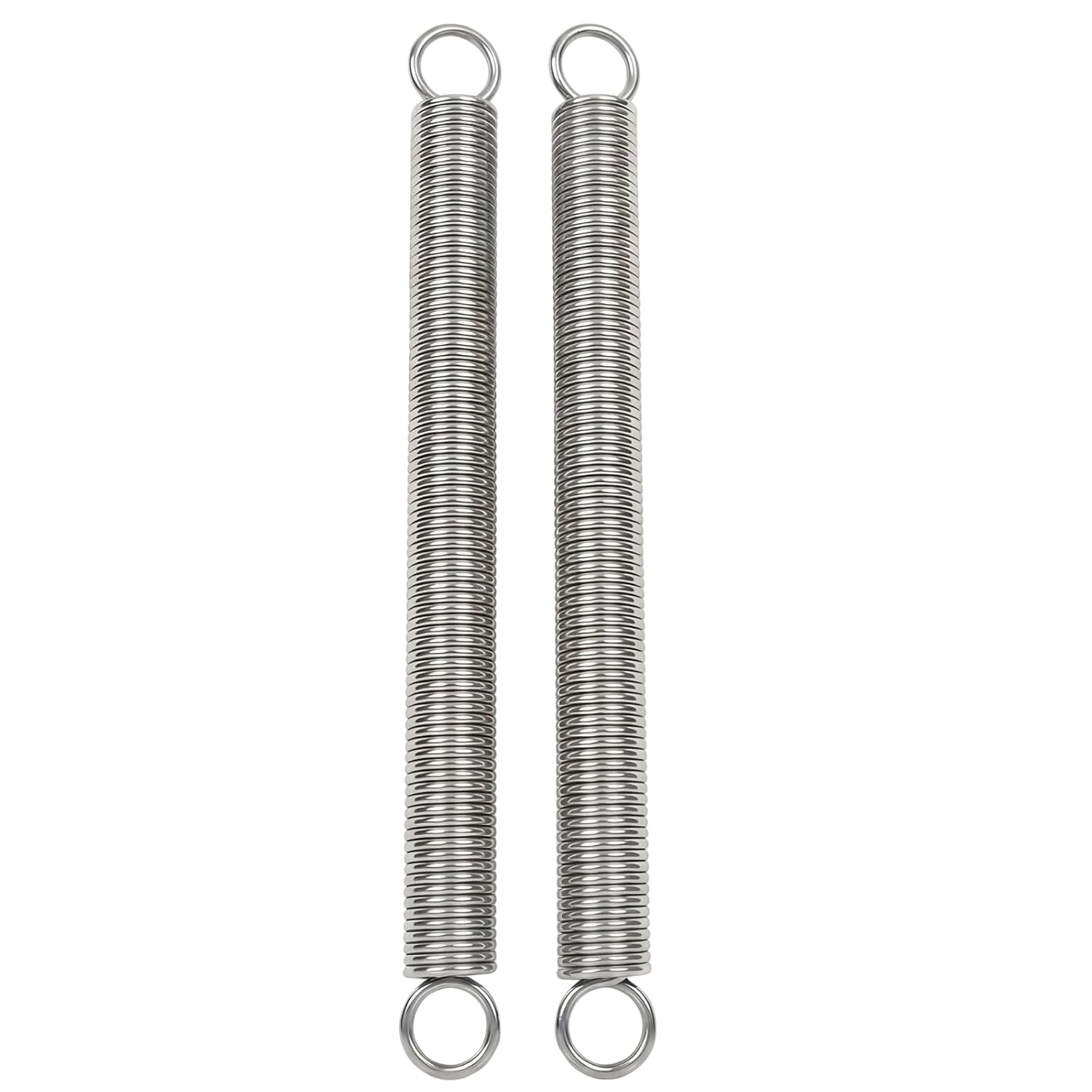 9645 Extension Spring, Spring Steel Construction, Nickel-Plated Finish, 0.105 GA x 1-1/8 in. x 16 in., Closed Single Loop，2-Pack