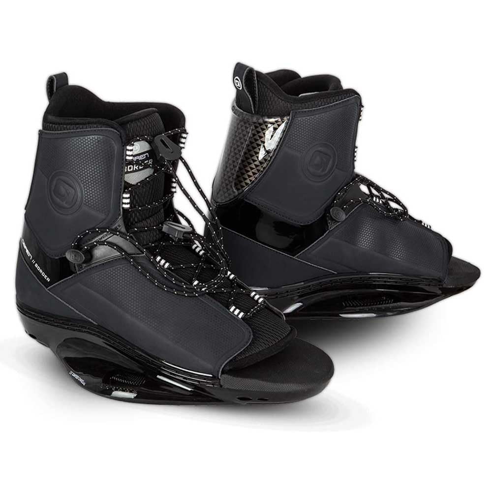 Obrien Border Open Toe Wakeboard Bindings 2022 - Black 6/10 UK