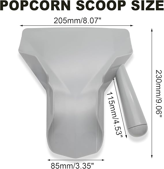 Biaungdo Polycarbonate French Fry Popcorn Scoop, French Fry Bagger, Quick Fill Tool for Bags & Boxes, Multipurpose Scooper for Food, Fries, Snacks, Desserts, Ice(Right Handle)