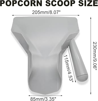 Biaungdo Polycarbonate French Fry Popcorn Scoop, French Fry Bagger, Quick Fill Tool for Bags & Boxes, Multipurpose Scooper for Food, Fries, Snacks, Desserts, Ice(Right Handle)
