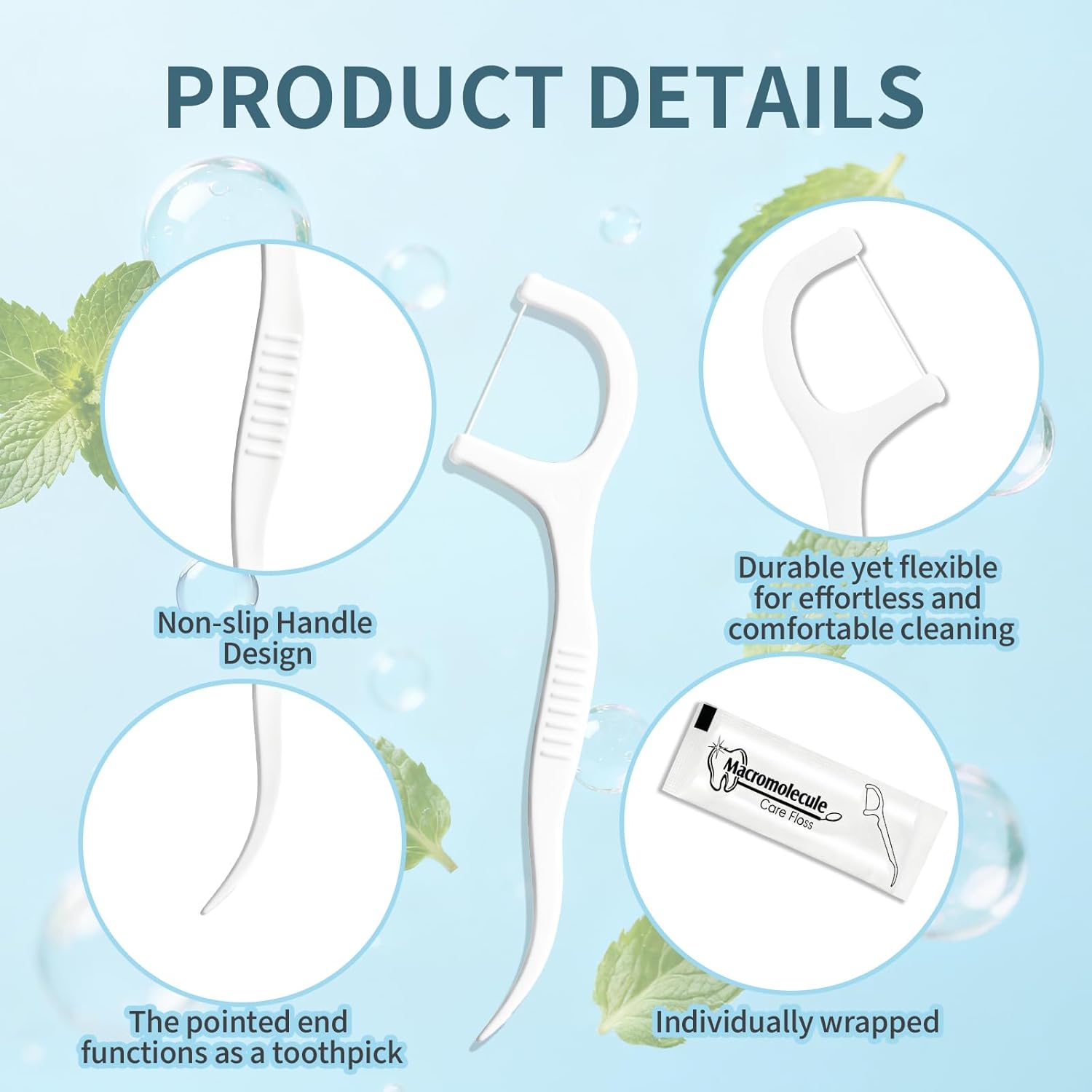 Bulk Dental Floss Picks,Travel Dental Floss Picks, Dental Floss Sticks Bulk,Floss Singles for Travel Hotel Restaurant Office Car,Dental Flossers Individually Wrapped for Deep Cleaning (Pack of 2000)