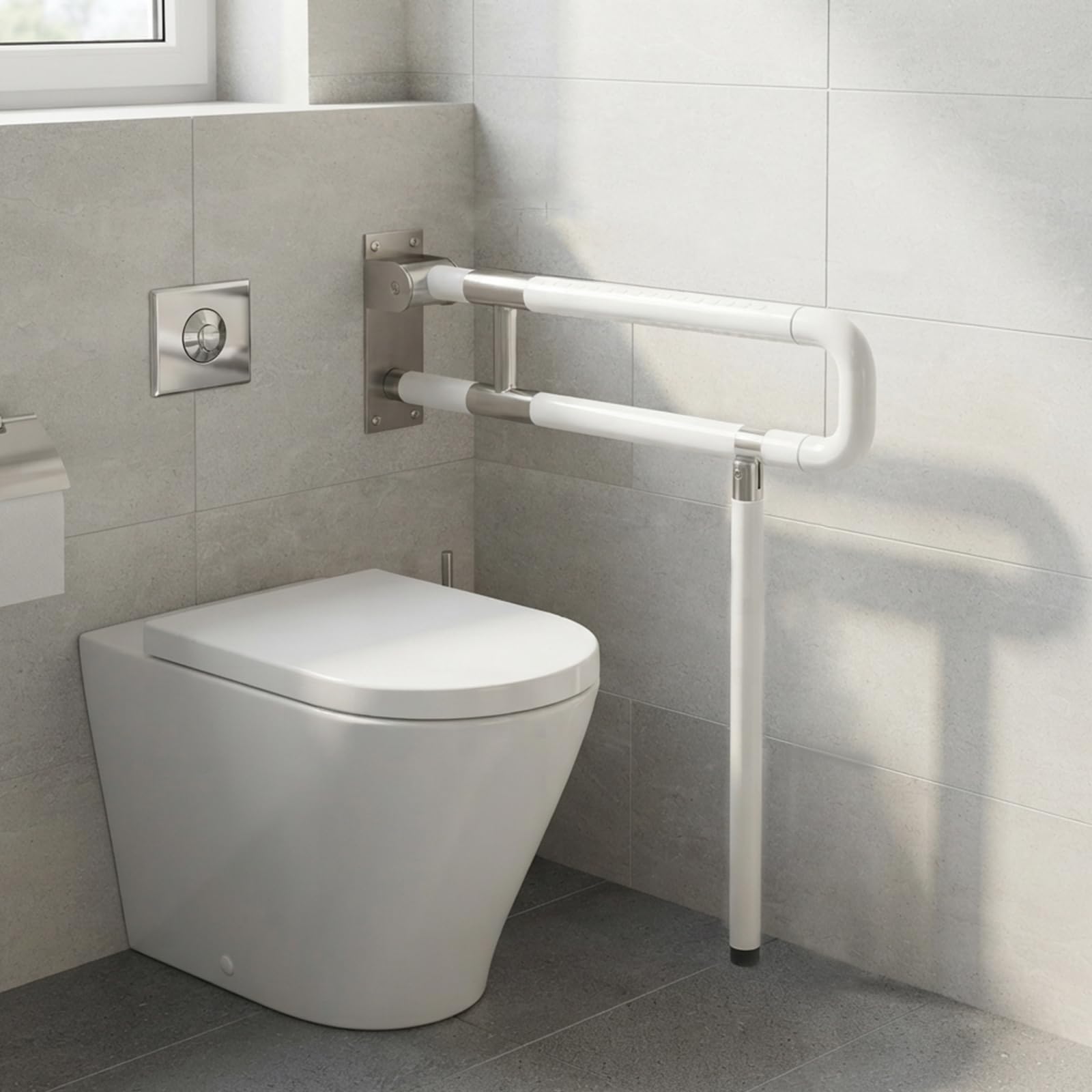 WC-Handel - Asa plegable para inodoro | Mango para inodoro con superficie antideslizante, anillo luminoso y capacidad de carga de 300 kg, para personas mayores