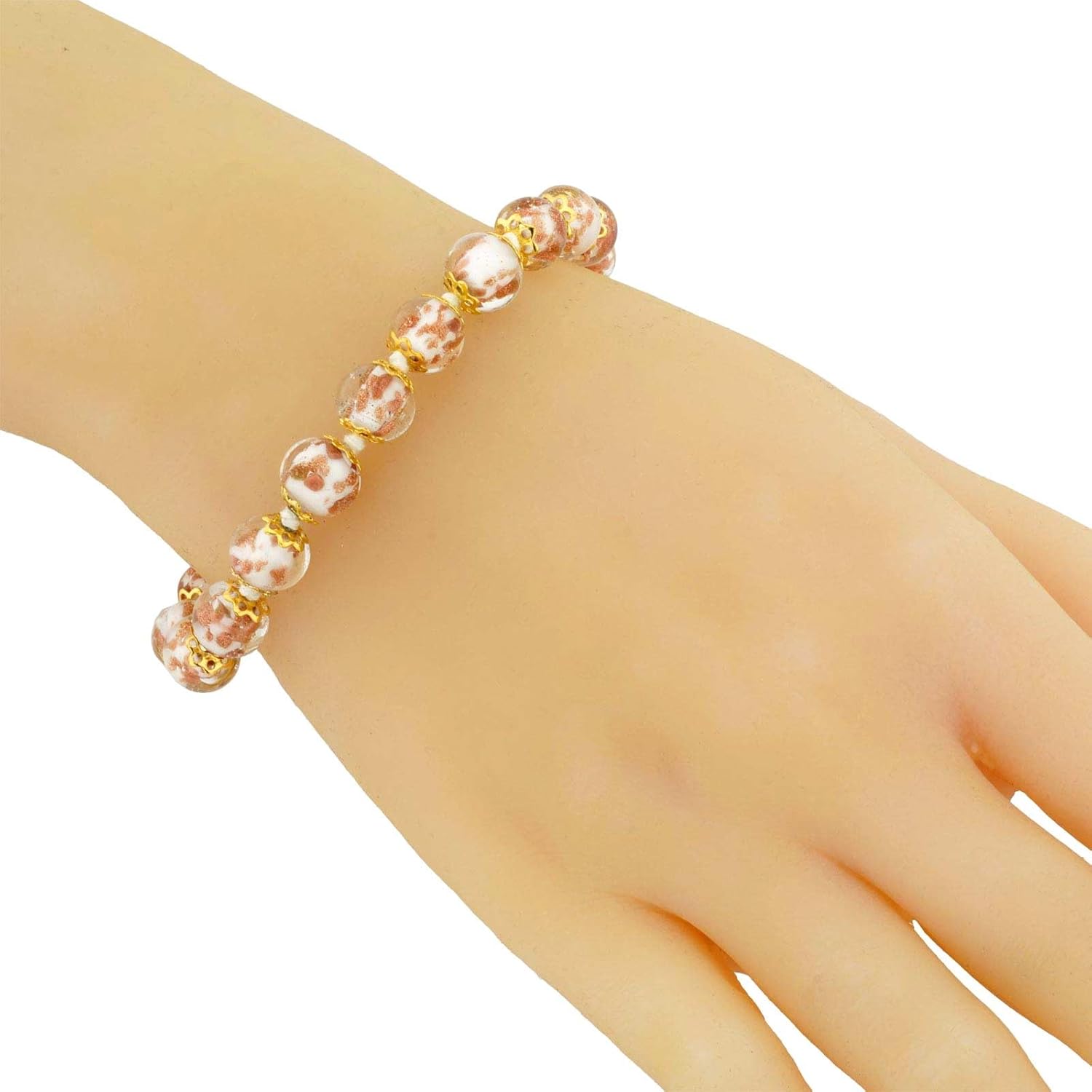 Glass Of Venice Murano Glass Sommerso Bracelet - Milky White