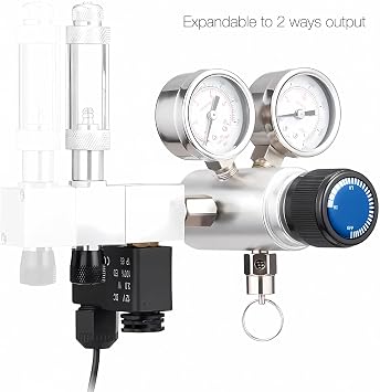 Aquarium Dual Stage Co2 Regulator, ProMaster Series, Co2 System Kit for Aquarium Plants, Integrated Bubble Counter and Adjustable Output Pressure