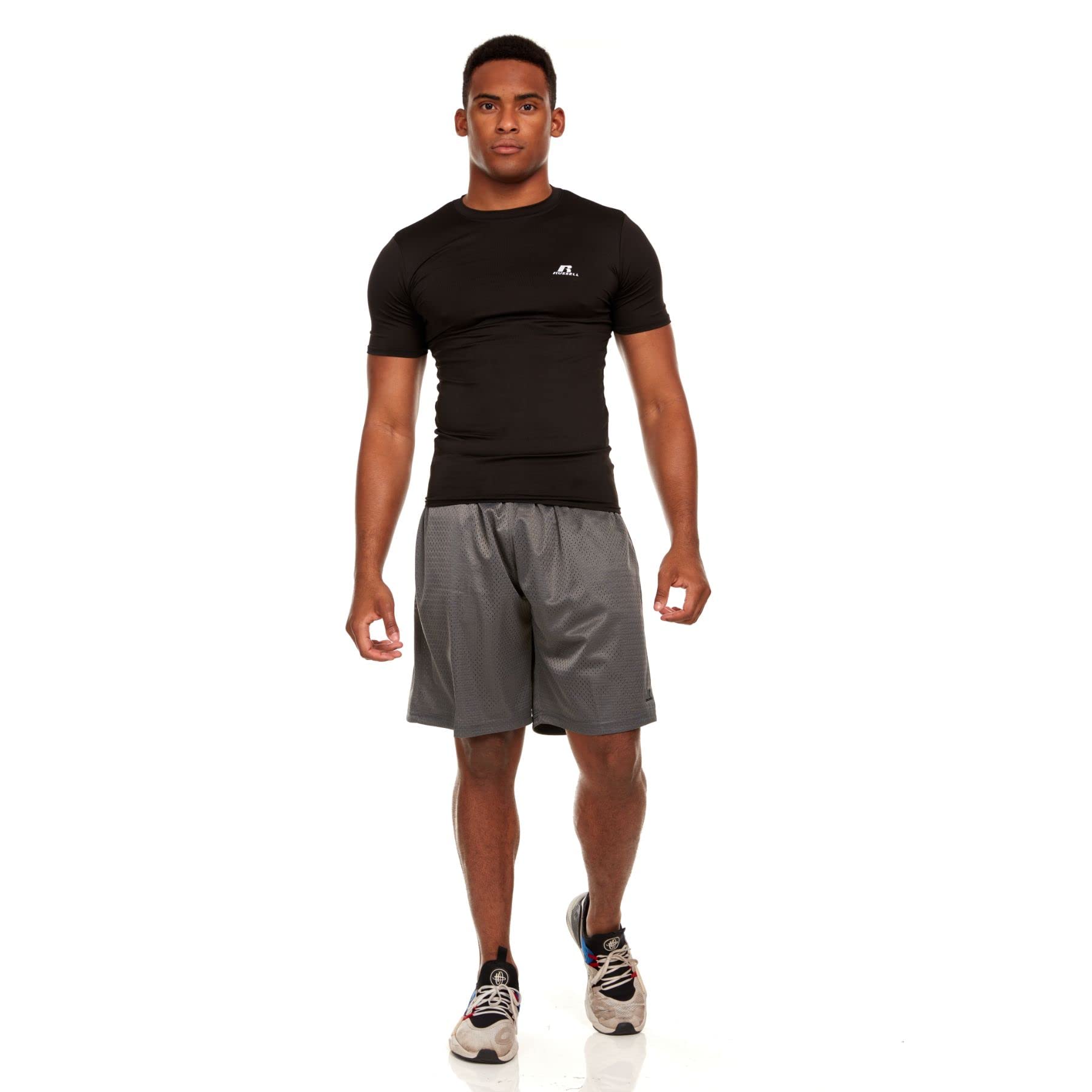 Russell Athletic - Camiseta de compresión de manga corta para hombre - negro - X-Large