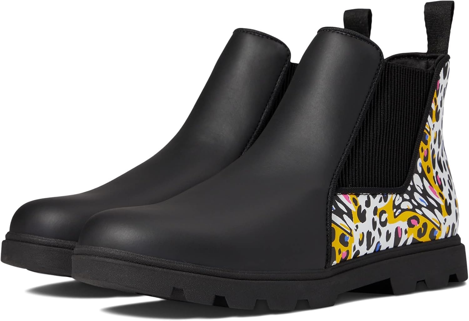Native Shoes Kensington Treklite Print (Little Kid/Big Kid) Jiffy Black/Jiffy Black/Crayon Digital Cheetah 11 Little Kid M