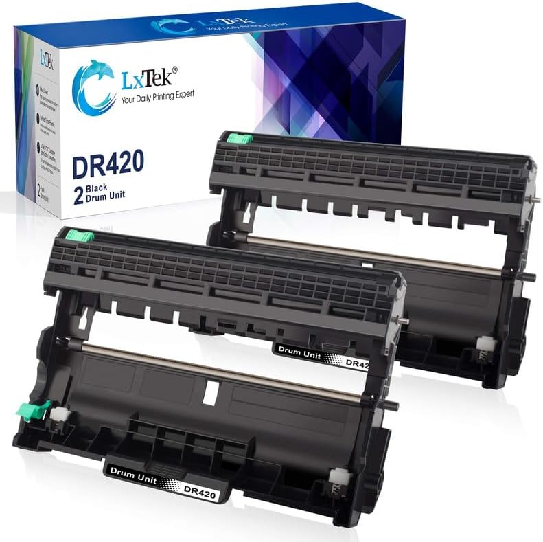 LxTek Compatible DR420 Drum Unit Replacement for Brother DR420 DR 420 TN450 TN 450 to use with HL-2270DW HL-2280DW HL-2240 HL-2240D MFC-7360N MFC-7460DN MFC-7860DW Printer（2 Black, High Yield）