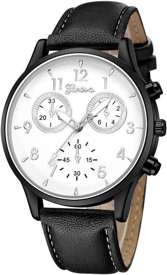 Amazon Caixiaofei 腕時計 メンズ腕時計 ビジネスデザインシンプルなスポーツブラックウォッチアナログクォーツ腕時計 安い おしゃれ ビジネス レザーバンド ビジネスカジュアル ウオッチ ブラックダイアル シンプルクラシック メンズ時計 プレゼント 男女兼用