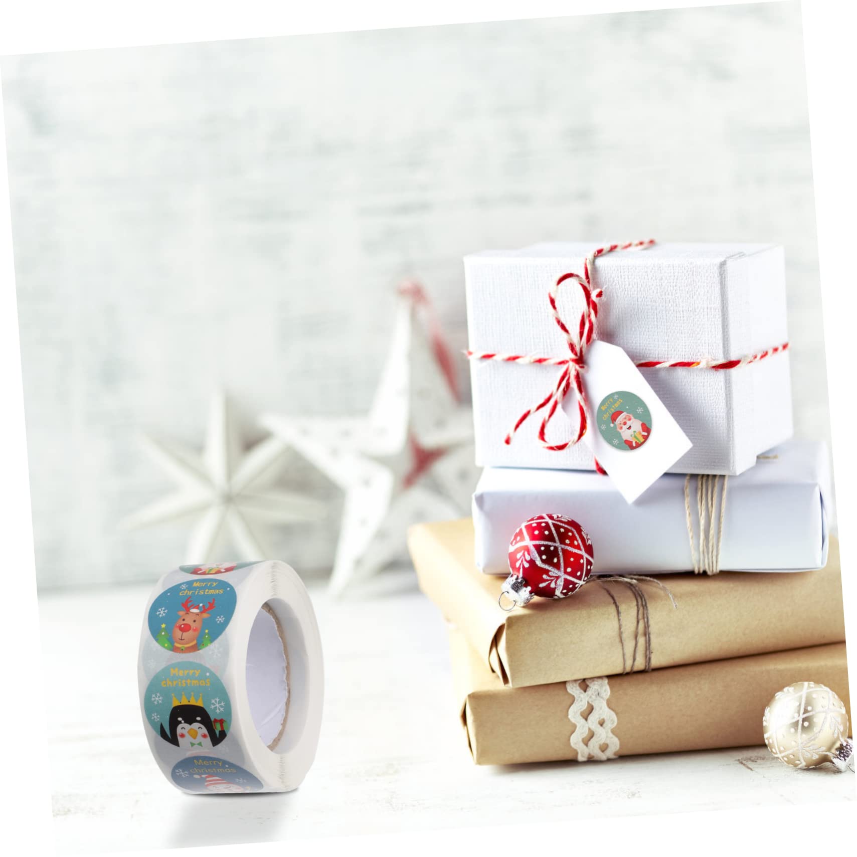 SHINEOFI 8rouleaux Autocollants De Noël De Décorations Festives Pour Enveloppes Et Étiquettes Autocollants Adhésifs De Fête Pour Décorations Hiver Et Occasions Spéciales