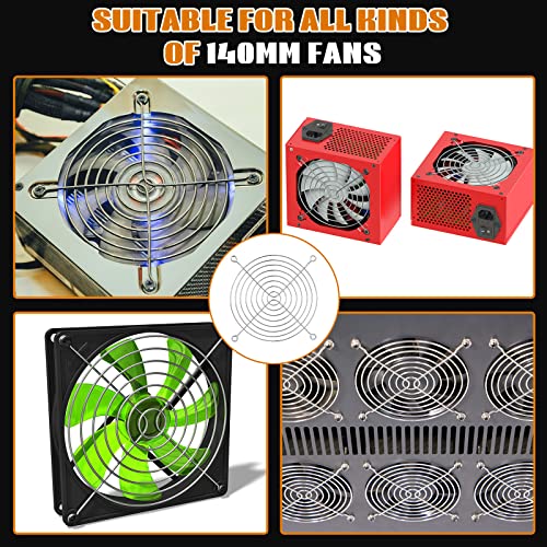 10 Pcs 140Mm Fan Finger Grills 140Mm Metal Fan Guard Computer Case Cooling Fan Finger Guard Protective Grill With 40 Pcs Screws For Pc Ventilator #TOP6