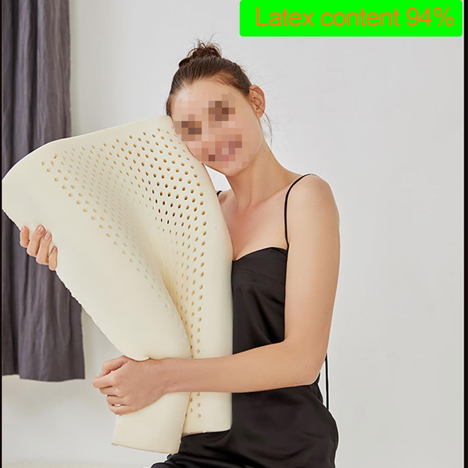 Cuscino medio in schiuma di lattice morbido per dormire, cuscino da letto per chi dorme sulla schiena, sul fianco e sullo stomaco, con fodera in cotone rimovibile