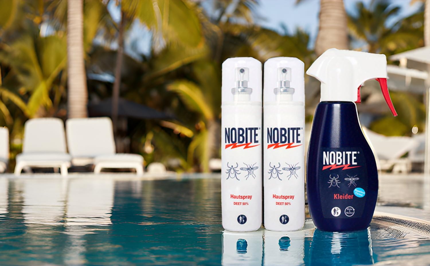 NOBITE Insektenschutz Set 3-teilig mit Kulturtasche – DEET 50% Mückenspray