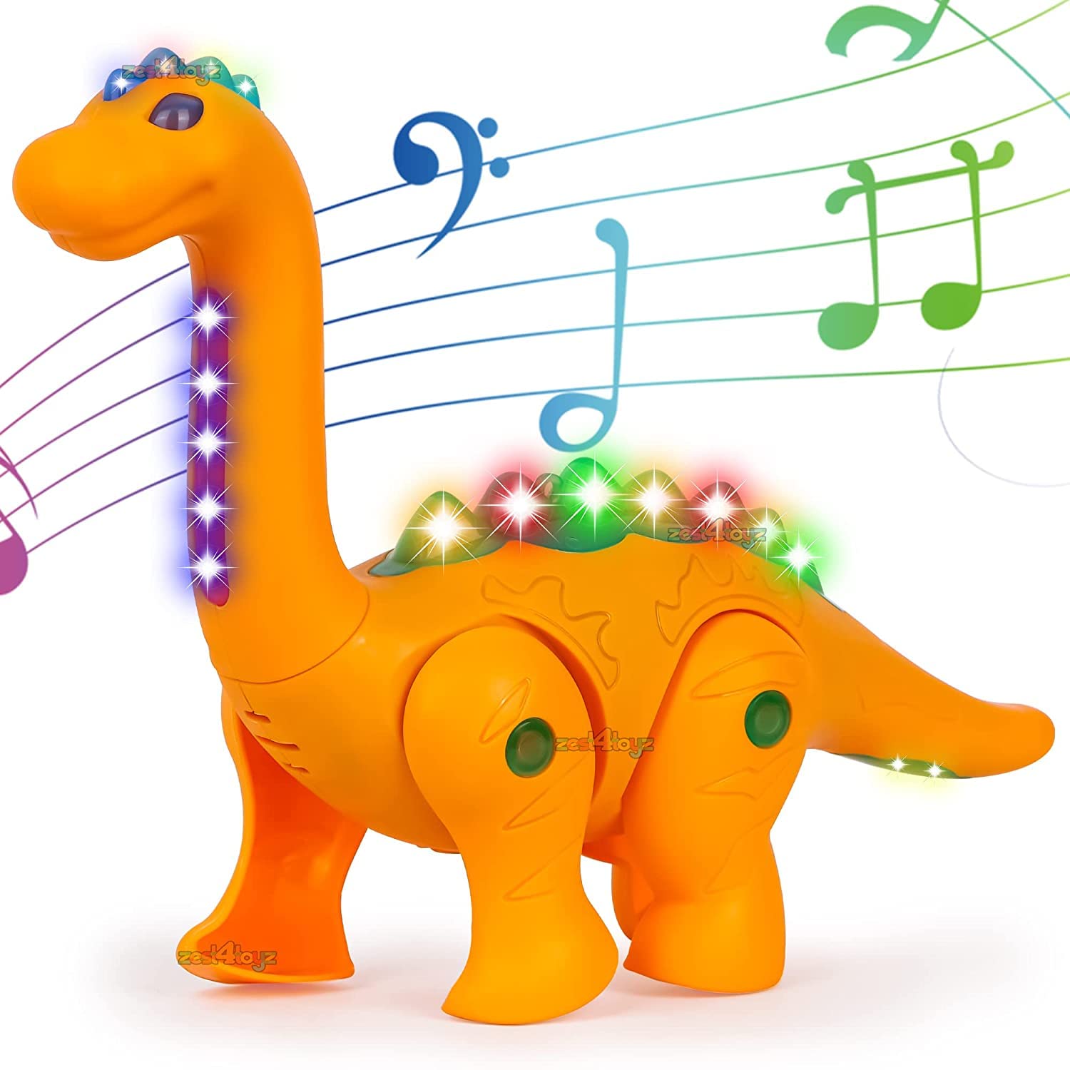 PATLY Battery Operated Walking Dinosaur Musical Toys for Kids Electronic Pet Dino with Real Voice and Colorful LED Lights (Long Neck Dinosaur, Random Colour) (B0C68WNWFV) Amazon Price History, Amazon Price Tracker