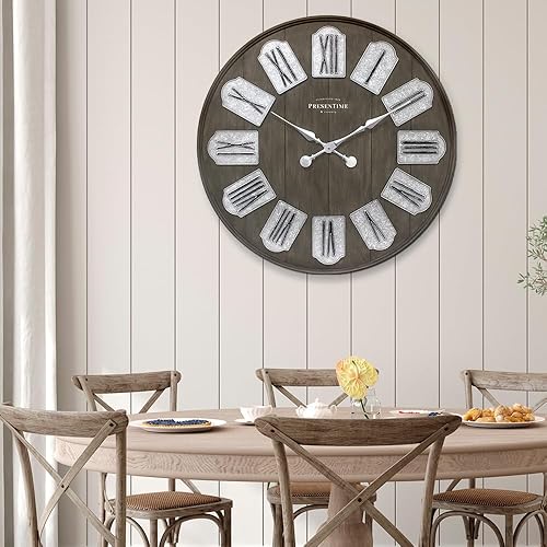 Miniatura 6 de Presentime & Co. Reloj de pared Oxford moderno de 36 pulgadas, arte de pared y reloj para decoración del hogar para sala de estar, entrada, cocina,