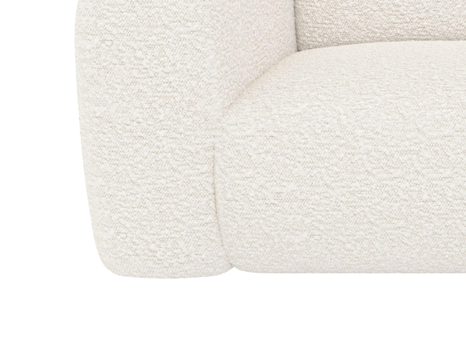 Vente-unique - Großes Ecksofa mit Recamiere mit Rückenlehne - Ecke rechts - Bouclé-Stoff - Weiß - POGNI von Maison Céphy
