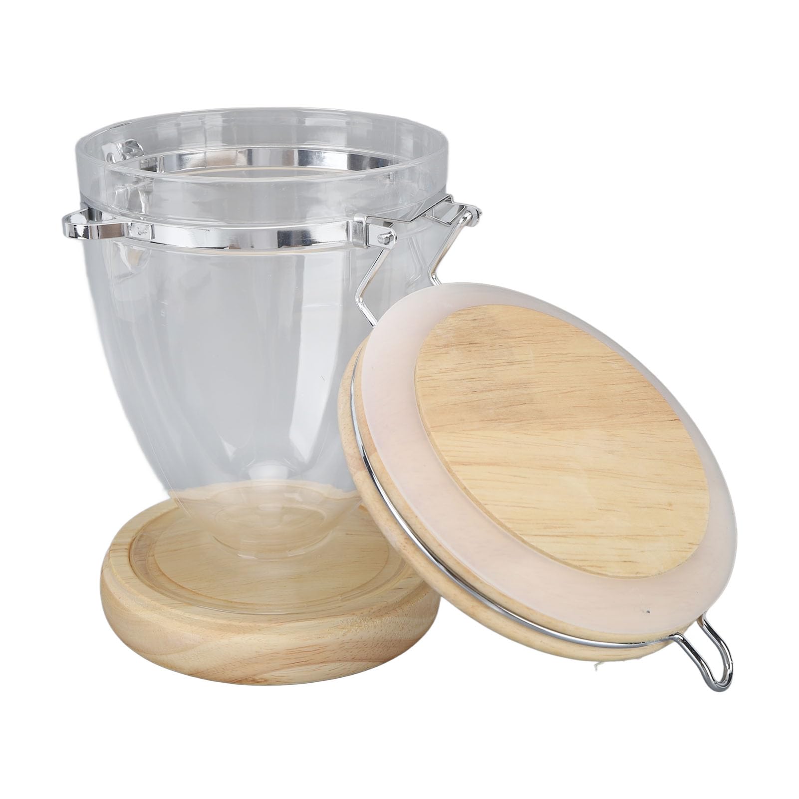 Behälter für Kaffeebohnen, luftdicht, durchsichtig, Vorratsdose mit stabilem Deckel, für losen Tee, Kaffee, Zucker, Nüsse, ABS-Eichenmaterial, 624 g, 22 oz (Klein)