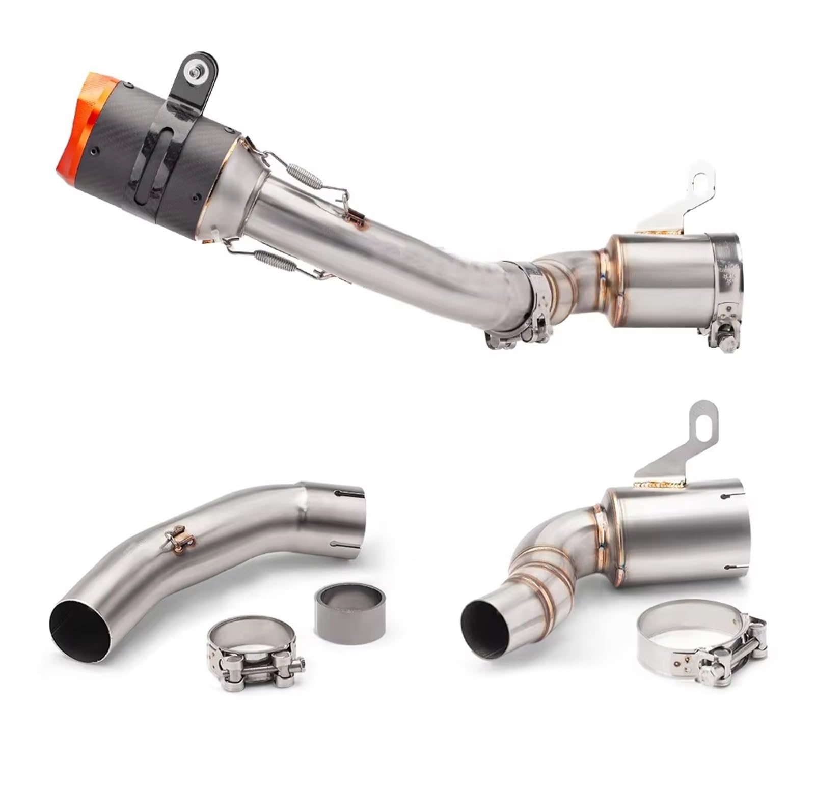 silencioso escape moto Para DUKE 125 250 390 Para Adventure Para RC390 | De escape de motocicleta silenciador modificado Moto 51mm tubo de enlace medio delantero(C)