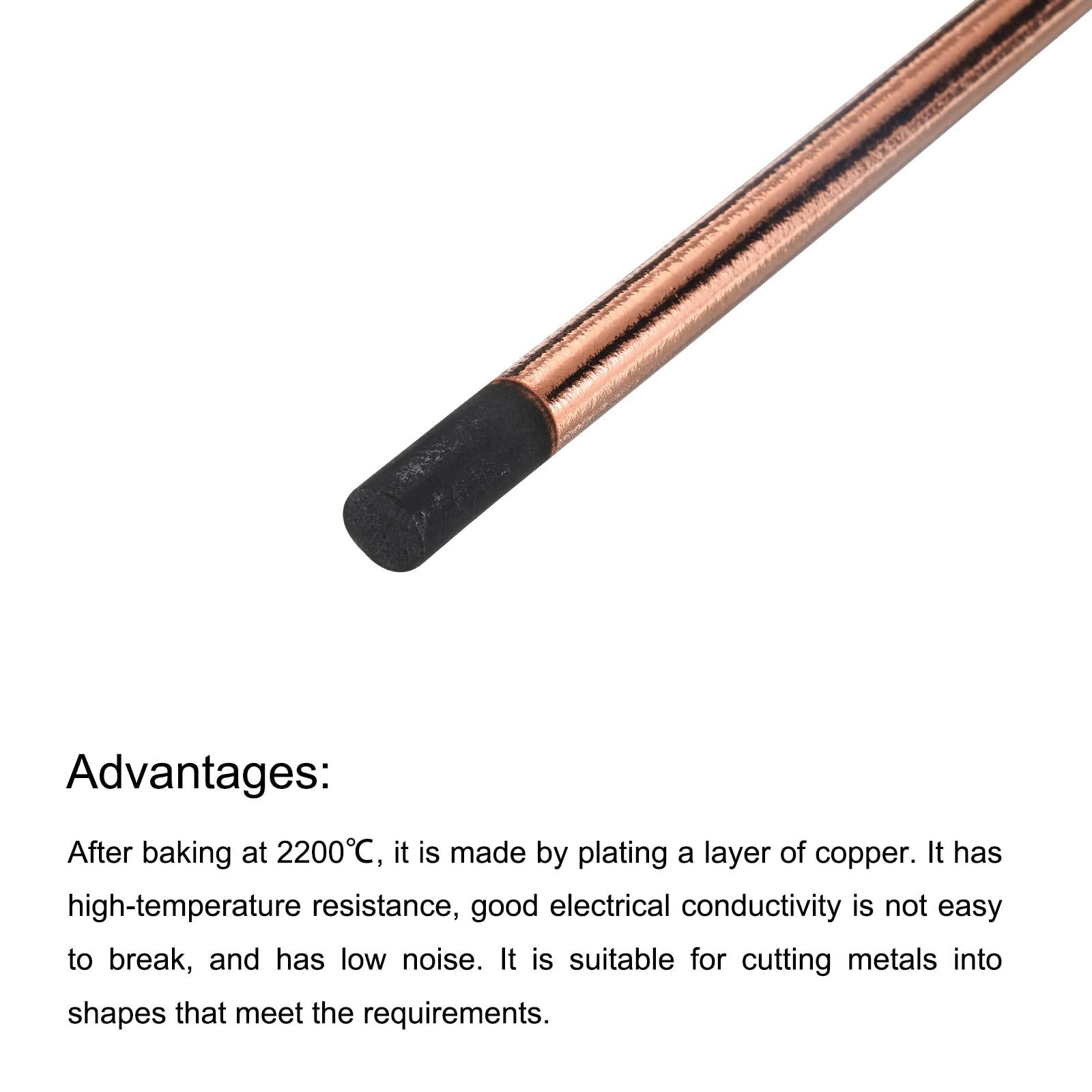 PATIKIL 10pcs 11mmx305mm(0.4"x12") Carbon Arc Air Gouging Rods Copper Graphite Coated Gouging Electrode Rods for Welding - Image 4