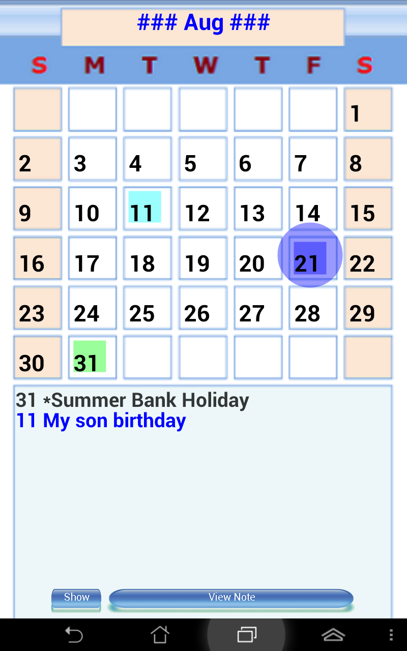 UK Calendar 2015-2016 - App on Amazon Appstore
