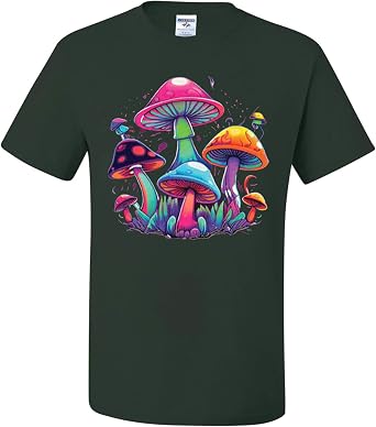 wild custom apparel Colorful Psychedelic LSD Magic Mushrooms Pop Culture Mens T-Shirts