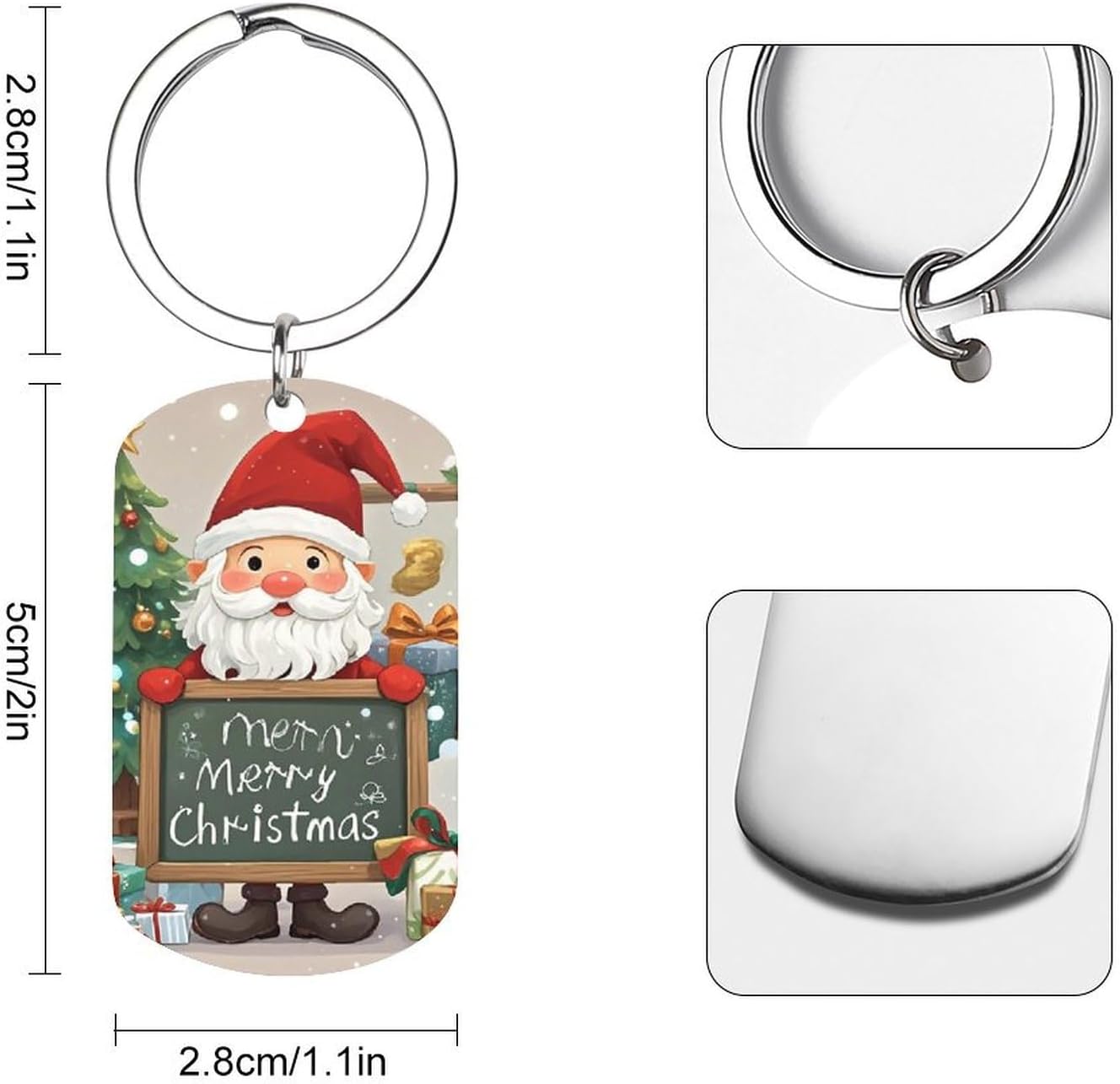 Metal Keychain Clip Christmas Ceremony Printed Key Chain Swivel Clasp Key Hooks Key Chain Rings Key Tag Keychain Supplies for Pet Collars Bag Accessories image 2