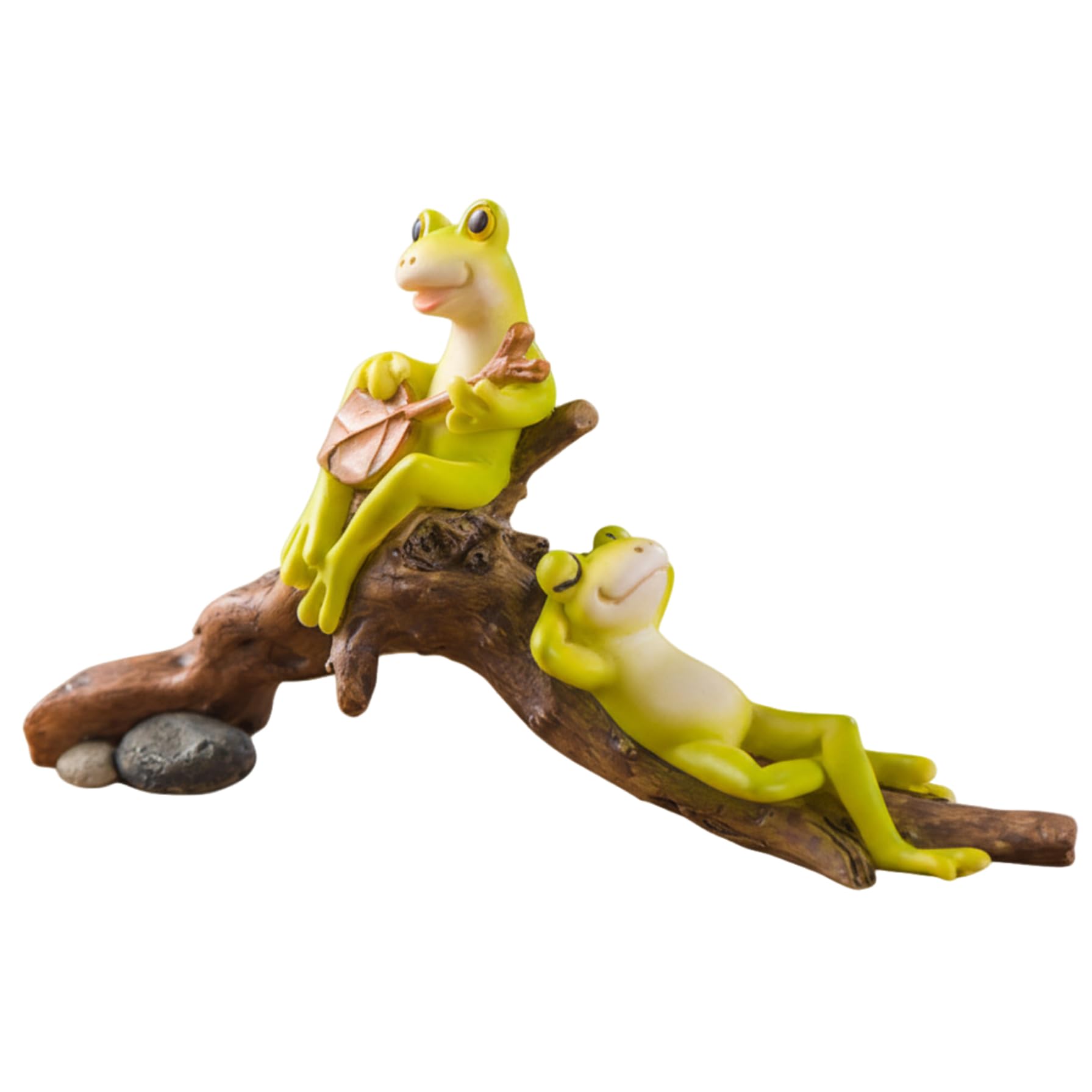 Uanqfegy Miniature Frog Figurine, Frog Garden Statue Plant Decorations for Pots Funny Resin Animal Statue for Flower Yard Lawn Ornament