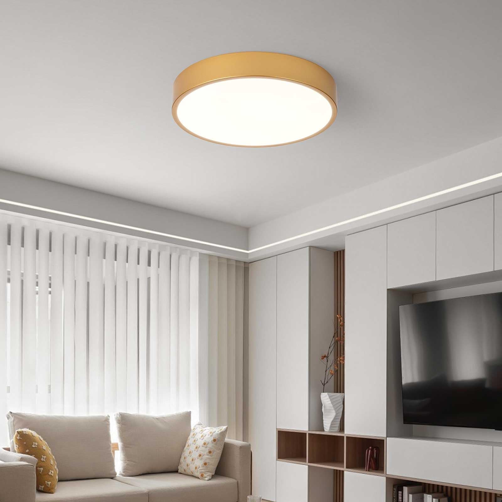 Oro Plafon LED Techo,Ø40Cm Metal 30W Lampara Techo Control De Luz Ajustable Cocina Lampara Circular Lamparas De Techo Salon Para Habitacion Dormitorio Comedor