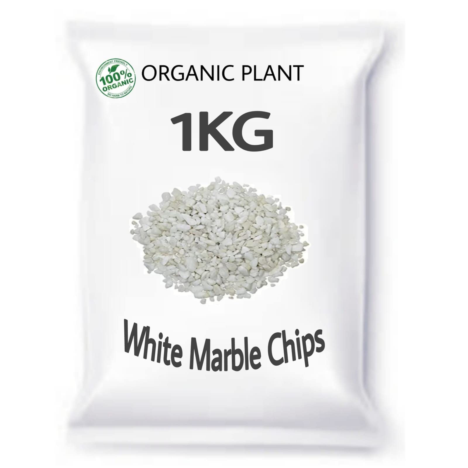 White Marble Chips (Small) for Aquarium Garden Indoor & Outdoor Decoration Pebble Stone (1kg)