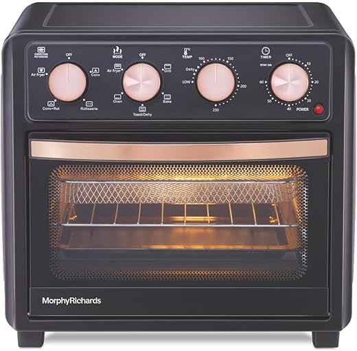 Morphy Richards AirCrisp 25 Litre Air Fryer Oven| In built Air Fryer and OTG| Capacity – 25L|Product Warranty – 2 Years|Black and Rose Gold