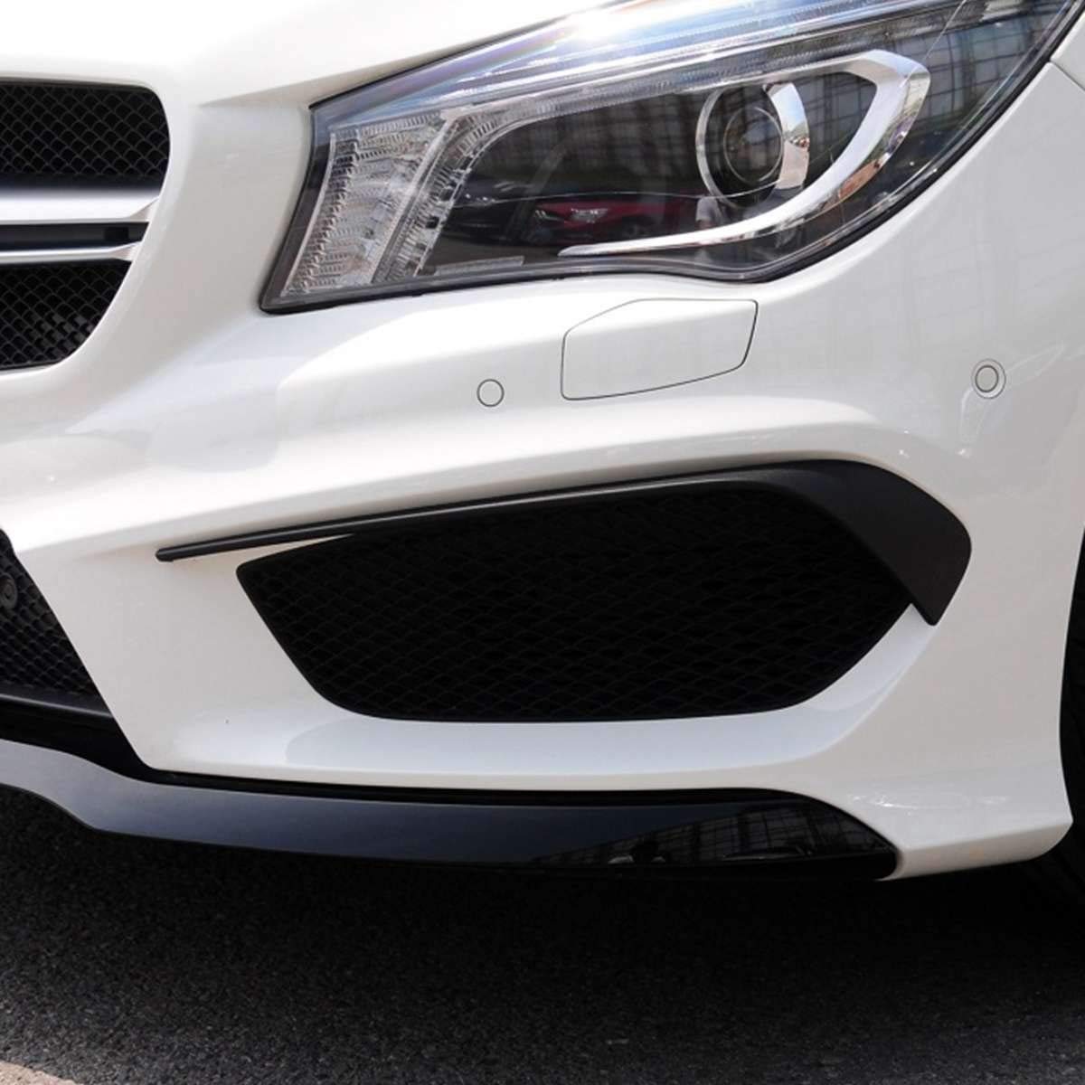 2 szt. Matowy czarny rozdzielacz lampy przeciwmgielnej przedniego zderzaka, dla Mercedes-Benz, CLA C117 CLA200 220 250 AMG 2013 2014 2015 dekoracja spoilera