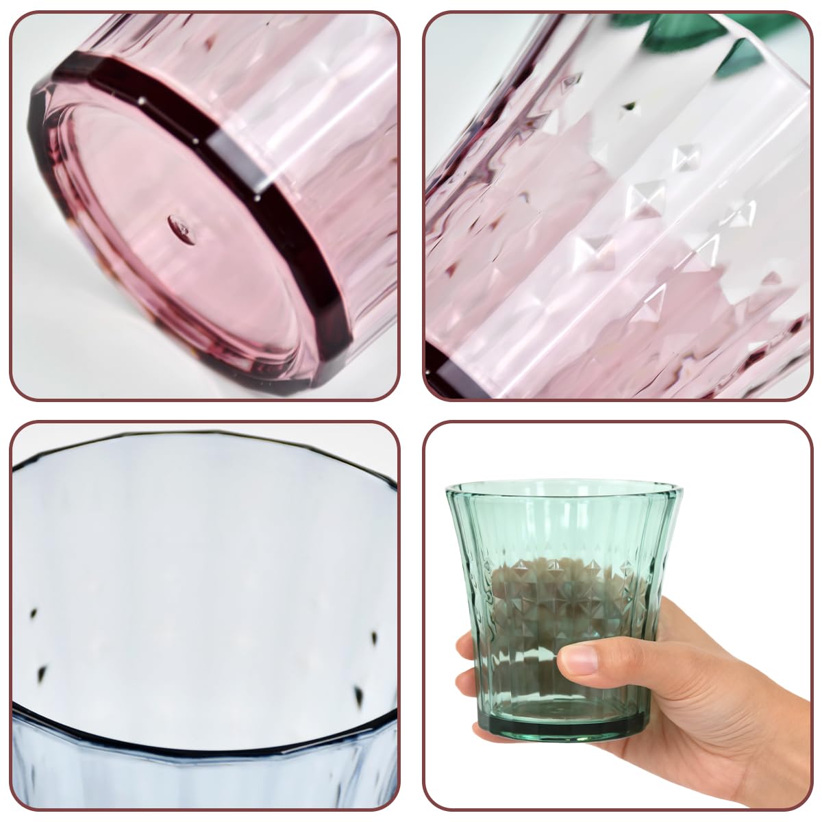 12 Pezzi Bicchieri di Plastica Riutilizzabili 320ML Bicchieri Plastica Acqua Infrangibile Bicchier i di Plastic a Dura per Campeggio Picnic e Feste per Acqua Latte Tè Caffè, 3 Colori