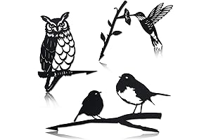 Set of 3 Stunning Metal Birds on a Branch for Garden Accents