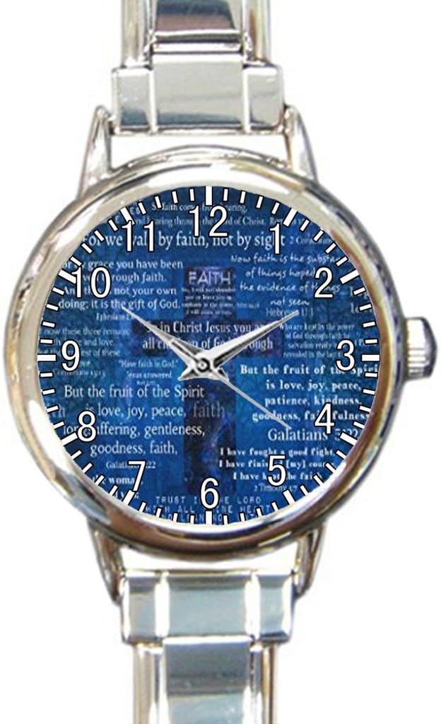 Faith Bible Verses Custom Round Charm bracelet Wrist Watch Waterproof Custom Womens Watch
