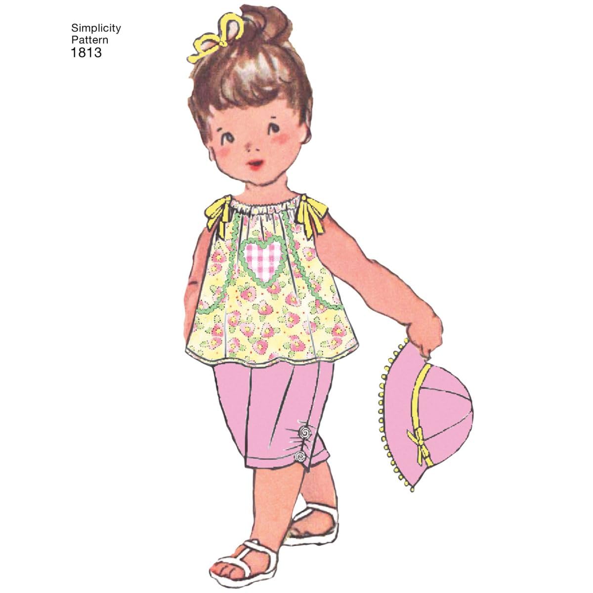 Simplicity Simplcity 1813Vestito per Bambini & Separati, Carta, Bianco, A (XXS-XS-S-M-L)