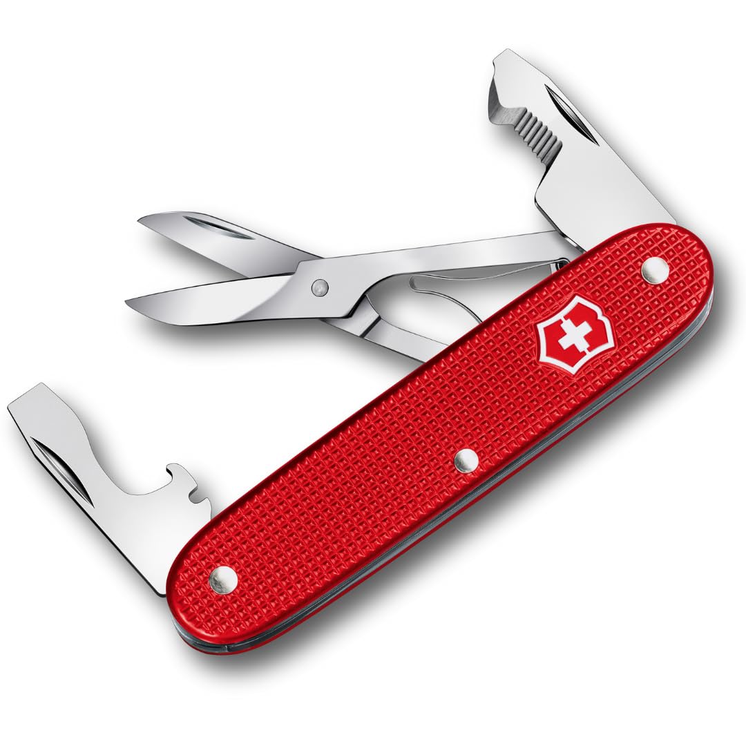 Victorinox Taschenwerkzeug Companion Slim Alox, Multitool, 6 Funktionen, Inkl. Schere, Paketöffner, Schraubendreher, Swiss Made, Rot