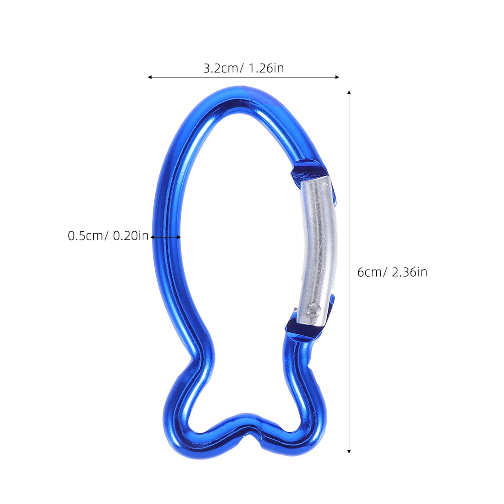 Toyvian Fischform Karabiner Clips Praktische Sicherheitskarabiner Für Camping Klettern Und Outdoor Aktivitäten Blau Leicht Und Tragbar Für Schlüssel Und Rucksäcke