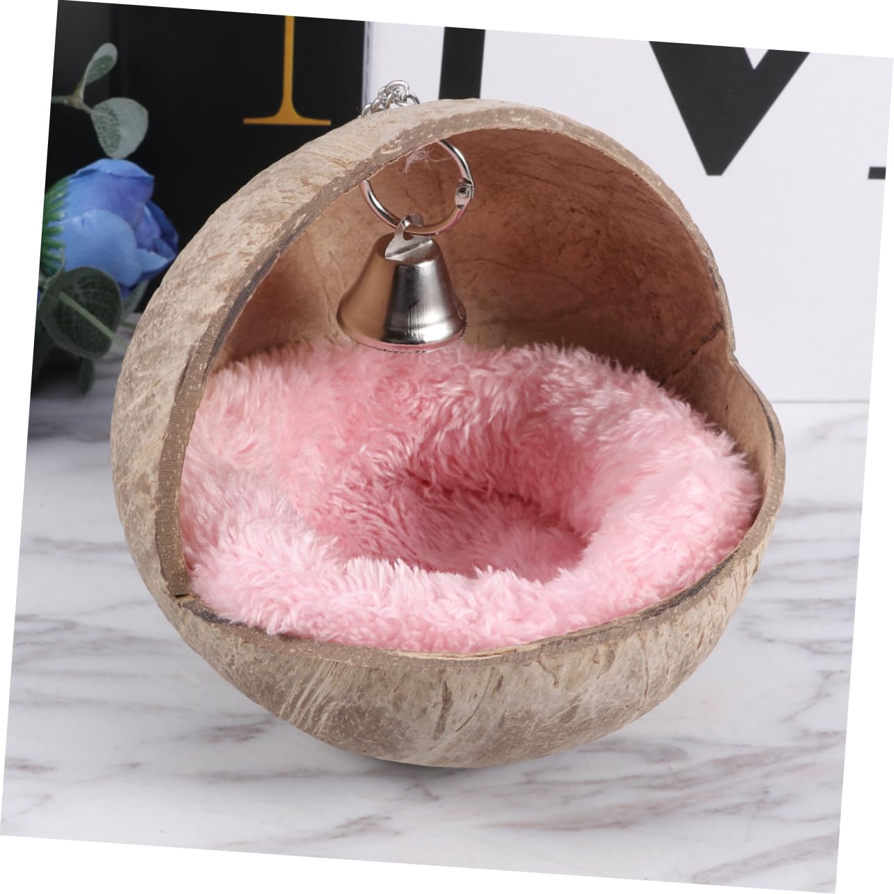 POPETPOP 2stücke Coconut Shell Nest Für Hamster Meerschweinchen Und Ähnliche Kleintiere Gemütliches Schlafbett Mit Zufälliger Farbwahl Natürlichem Kokosnussschalen-Material Für