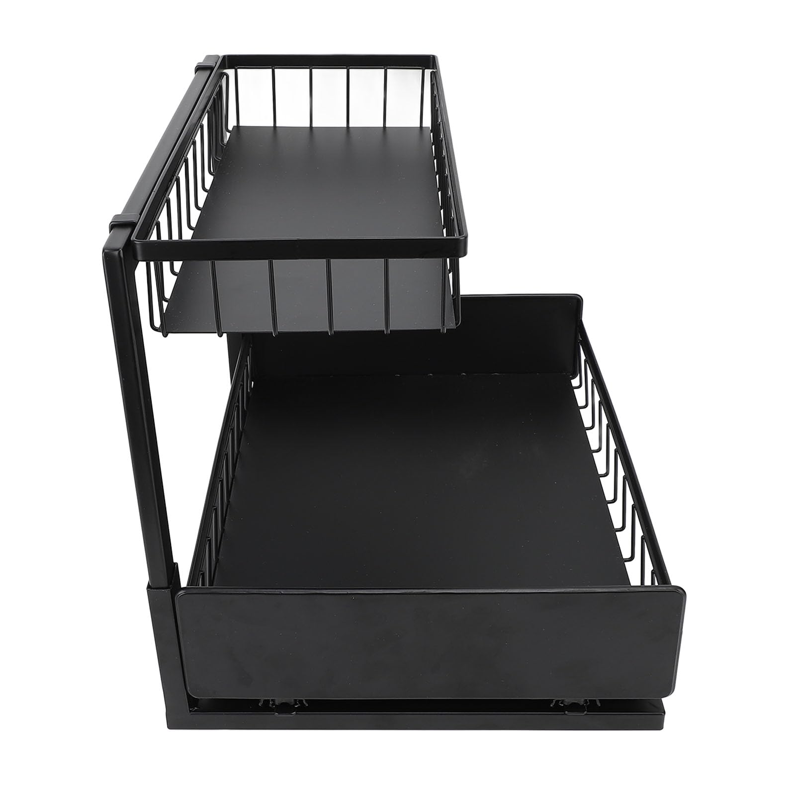 Organizzatore sotto il lavello Scaffale estraibile per armadietto Scaffale estraibile a doppio strato per Bagno Acciaio al carbonio Antiruggine 14,4x10,8x11,4 pollici Resi