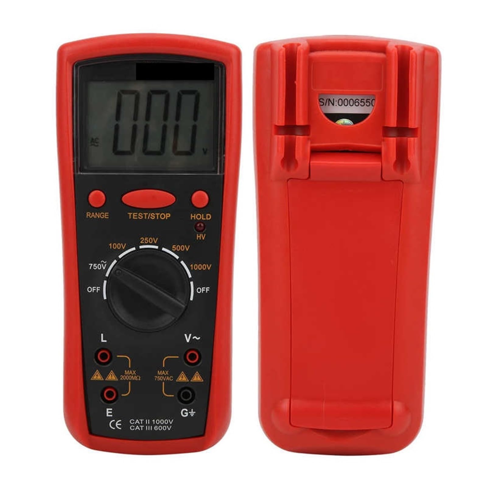 Tester rezystancji, Miernik rezystancji izolacji Cyfrowy megaomomierz z wyświetlaczem LCD Omomierz Tester izolacji