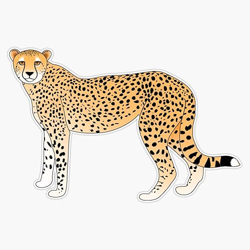 Calcomanía de vinilo con diseño de guepardo, impermeable, 5 pulgadas