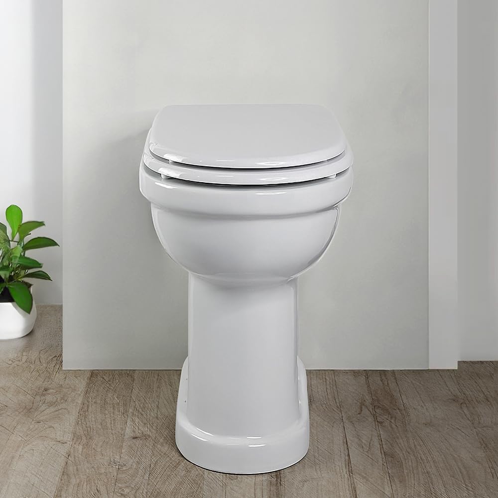 Sanitario Per Anziani Con Altezza 49 Cm E Installazione Standard Con Scarico A Pavimento | Water da L 37,5 x P 52 x H 49 cm Per Facilitare La Mobilità Degli Anziani In Ceramica Bianca