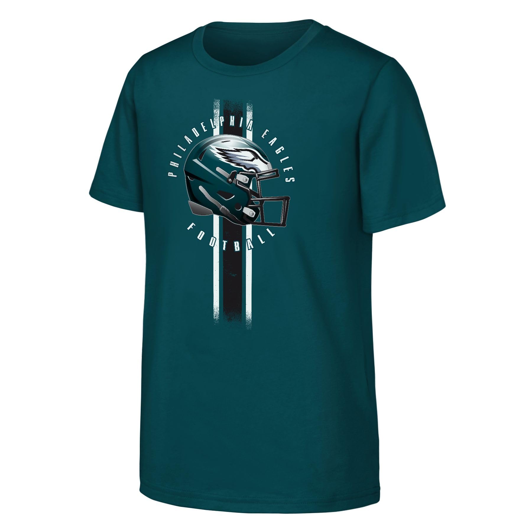 NFL Boys Play Hard Tee Short Sleeve T-Shirt, Eagles Green, 7-8 Years EU