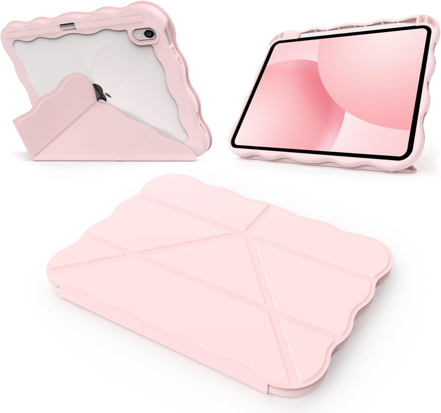 Case for iPad (A16) 11th Generation 11 Inch 2025, iPad 10th Generation 10.9 Inch 2022, ﻿Slim Multi-Angles Stand Protective Cover, Auto Wake/Sleep, with Pencil Holder, LightPink