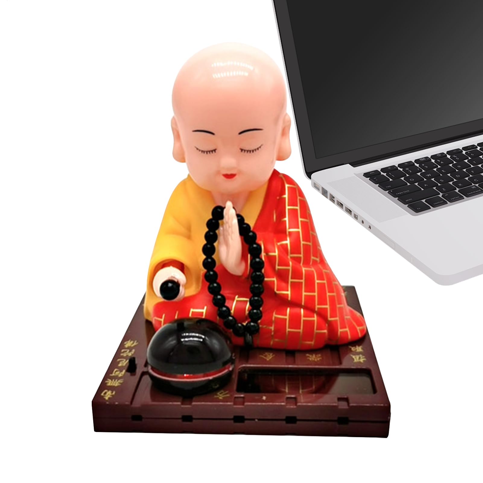 Solar Shaking Monk Ornaments, Solar Dancing Figures, Car Small Solarr Powered Shaking Head Monk Figurine Buddha Monks Statue Home Auto Car Dashboard Decoration