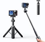 llano 16" Magnetic Action Camera Tripod for DJI Osmo Action 5 pro/4/3, Osmo 360, Extendable Mini Tripod with Magsafe Quick Release Adapter, 360° Ball Head, Small Selfie Stick, Lightweight, Black