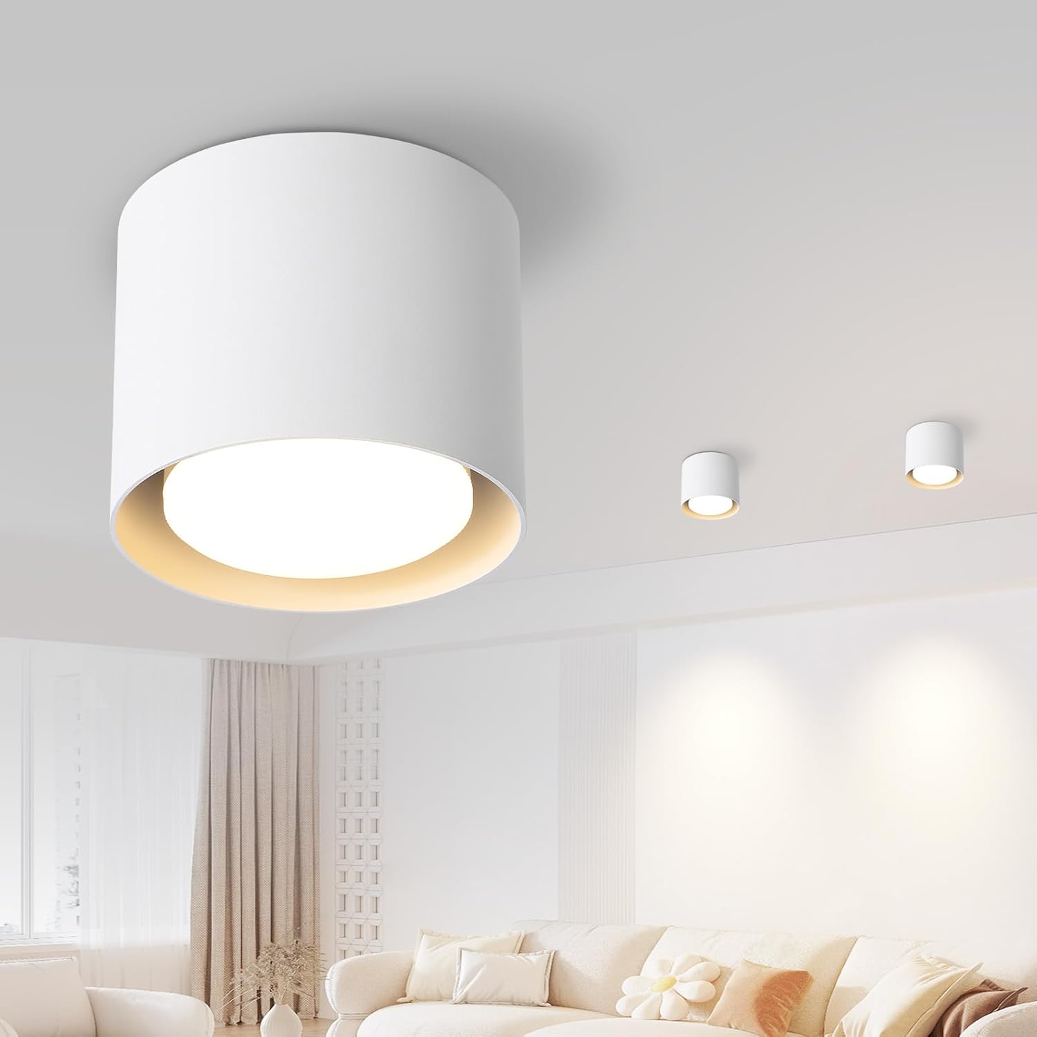 Glitzerlife LED Aufbauspot Weiß Aufbaustrahler - Rund 5W Smalle Deckenleuchte Aufputz GX53 3000K Aufbauleuchte Schwenkbar Aus Aluminium Deckenstrahler para Flur_voghion.com